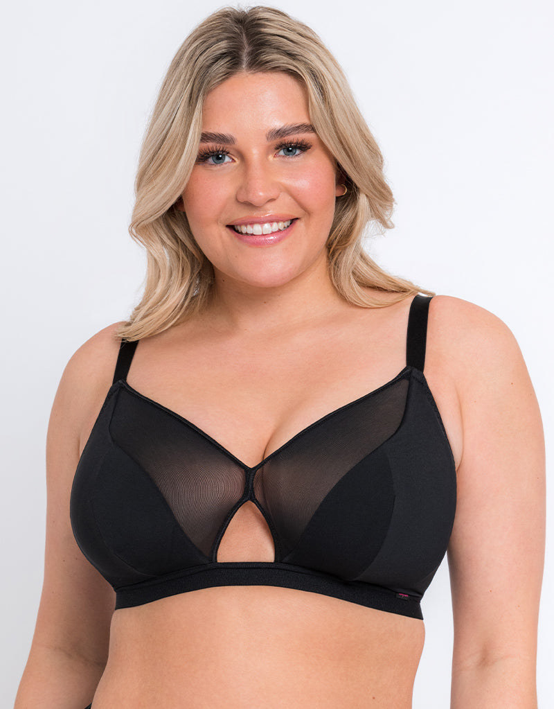 Buy OOLA LINGERIE Lace & Logo Non Wired Soft Bra 40DD