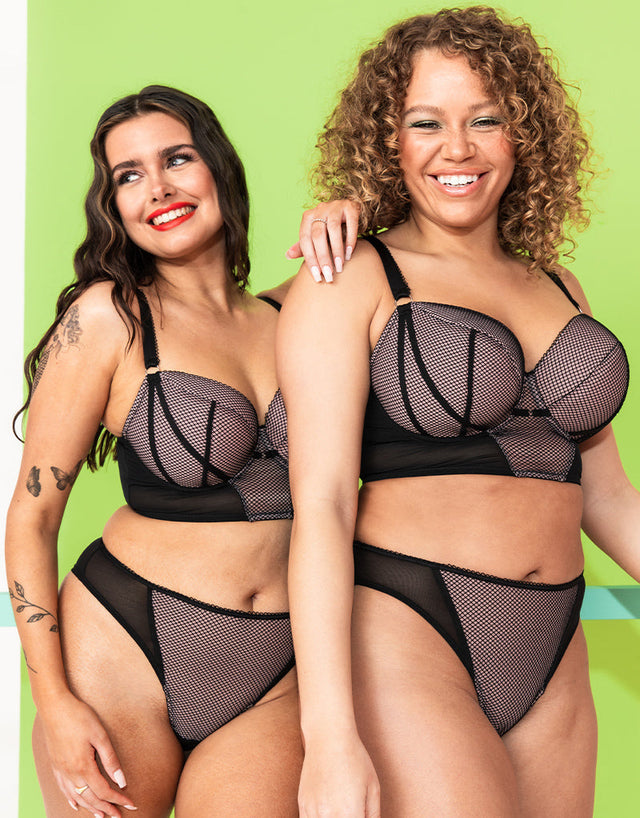 Curvy Kate Gin Fizz Longline Balcony Bra Black/Blush