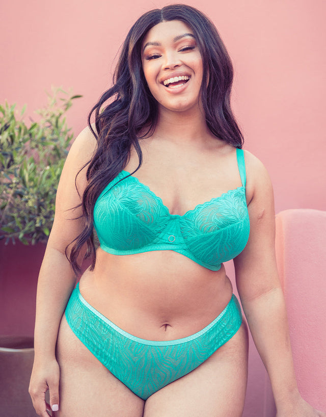 Curvy Kate Lace Daze Brazilian Brief Blue Lagoon
