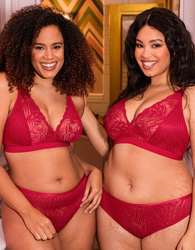 Curvy Kate Lace Daze Non-Wired Bralette Lipstick Red