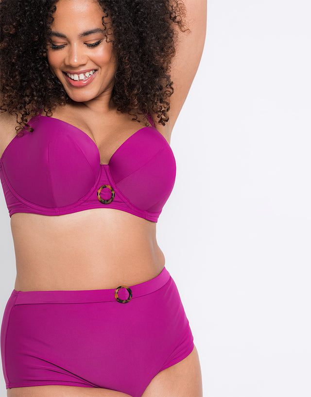Curvy Kate Retro Sun Padded Balcony Bikini Top Orchid