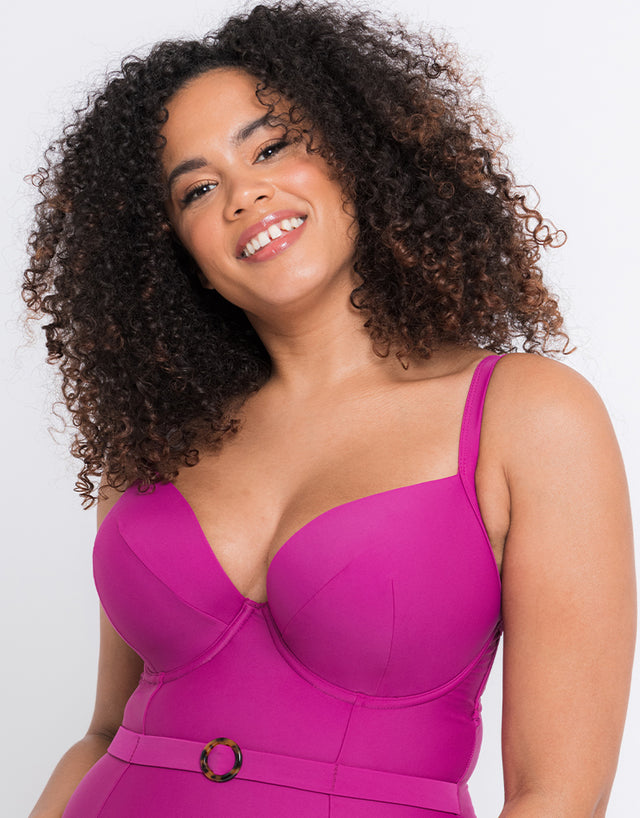 Curvy Kate Retro Sun Padded Plunge Swimsuit Orchid