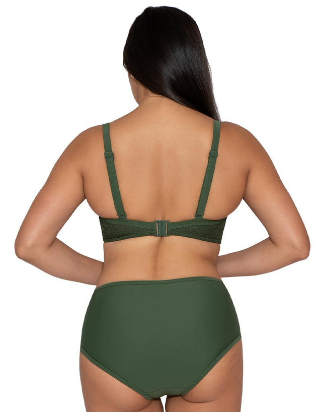 Curvy Kate Rush Padded Plunge Bikini Top Olive