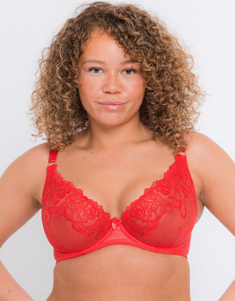 Curvy Kate Stand Out Scooped Plunge Bra Fiery Red – Brastop US