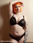 @bonniebelovedx models our Curvy Kate SuperPlunge Lace Padded Plunge Bra Black
