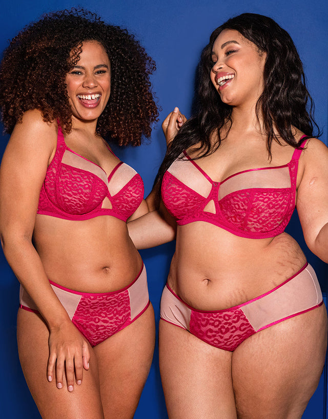 Curvy Kate Victory Wild Balcony Bra Hot Pink/ Blush