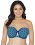 Curvy Kate Wanderlust Padded Balcony Bikini Top Blue Mix