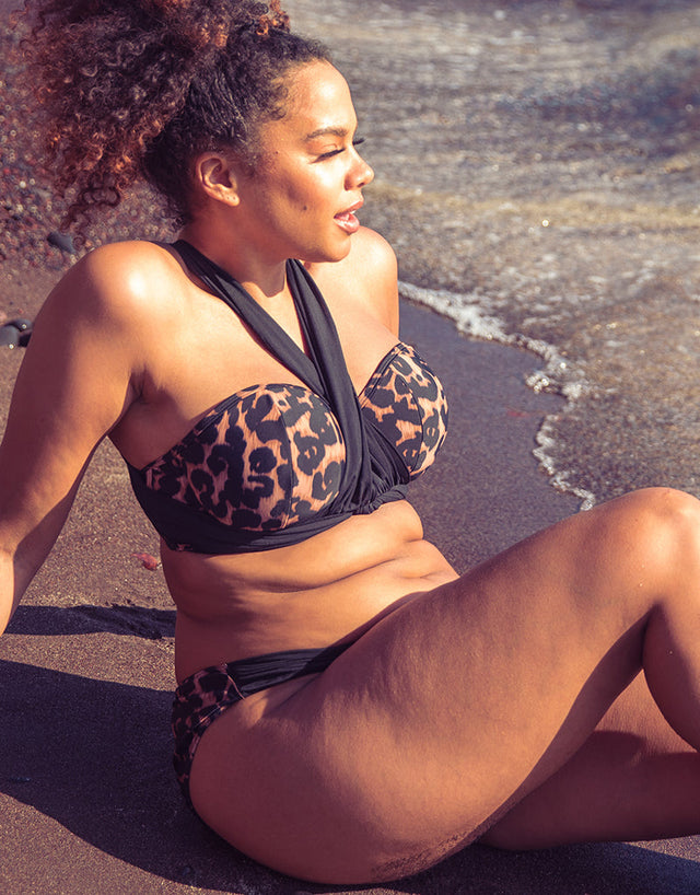 Curvy Kate Wrapsody Bandeau Strapless Multiway Bikini Leopard Print
