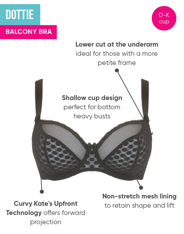 Curvy Kate Dottie Balcony Bra Black