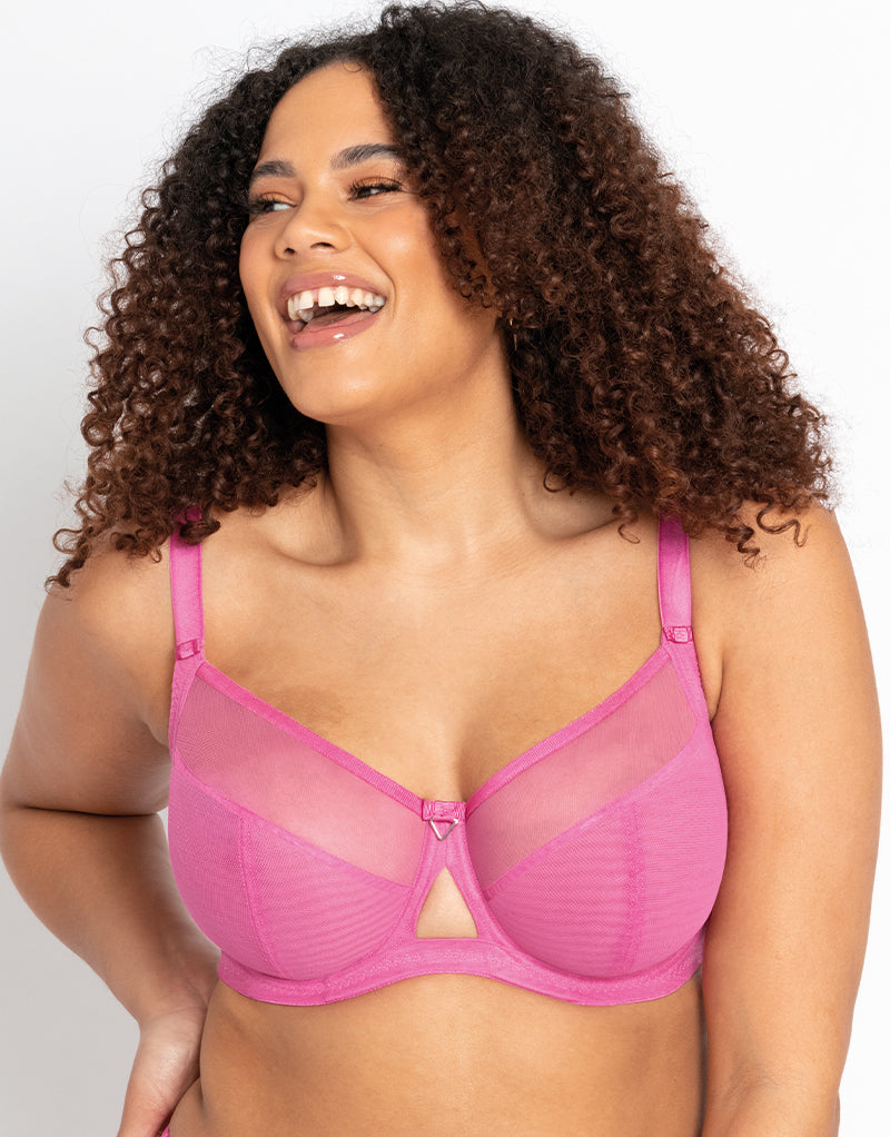 Parfait Women's Wendy Victorian Rose Pink Padded Bra - 44DD Plunge Bra With Underwire, Hook Closure