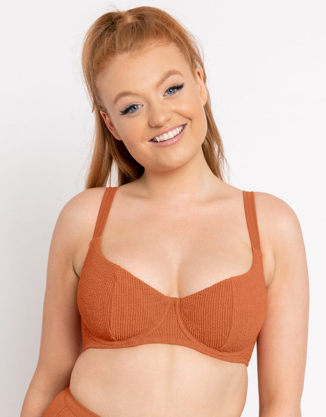 Curvy Kate Holiday Crush Balcony Bikini Top Rust