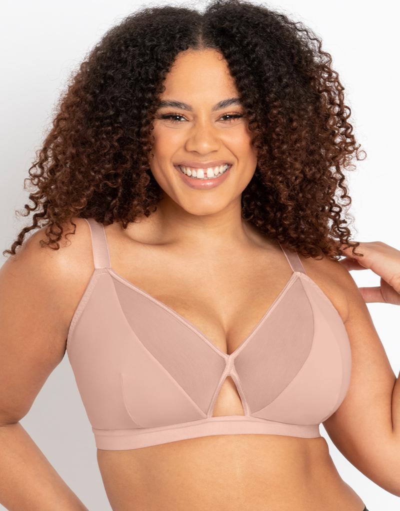 Sexy and Supportive Plus Size Bra for Large Busts, Gorsenia, Size: 32J -  44F, Color: Beige