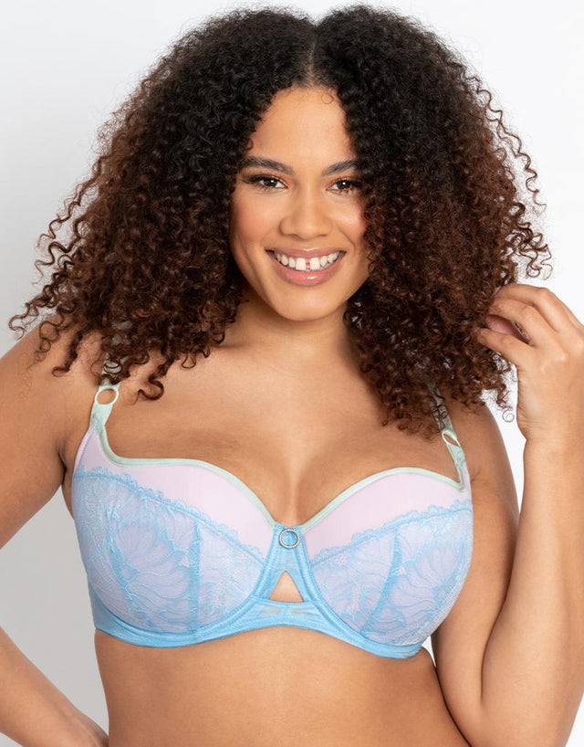 Curvy Kate Emboost Padded Balcony Bra Blue/Lilac