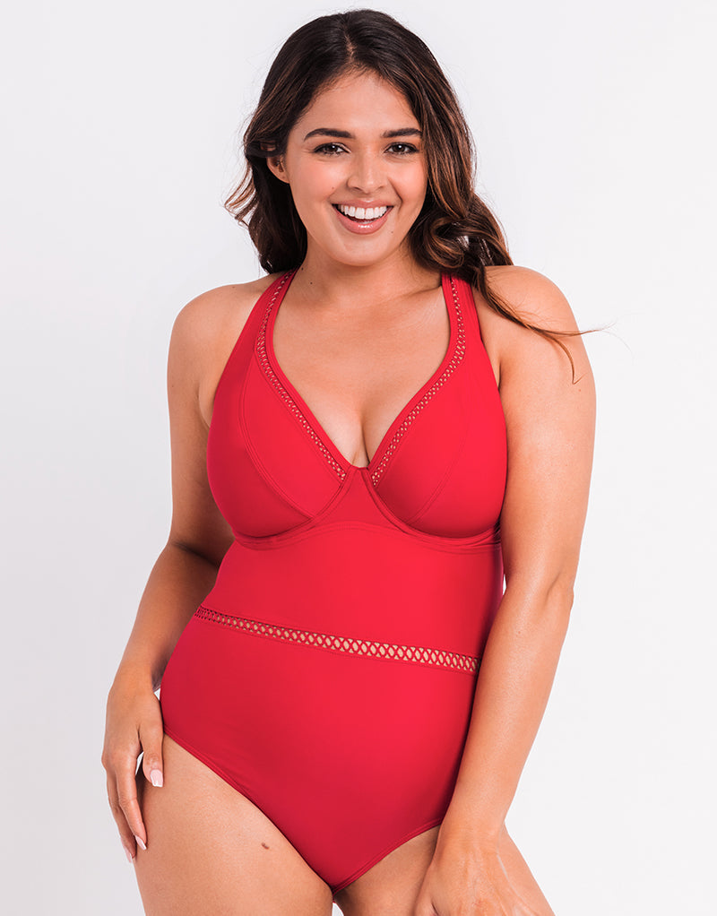 HYTENSUN Women's Criss Cross Back One Piece Swimsuit - Birthday Slay Queen High Cut Bathing Suit, Red Queen, Medium - View #9