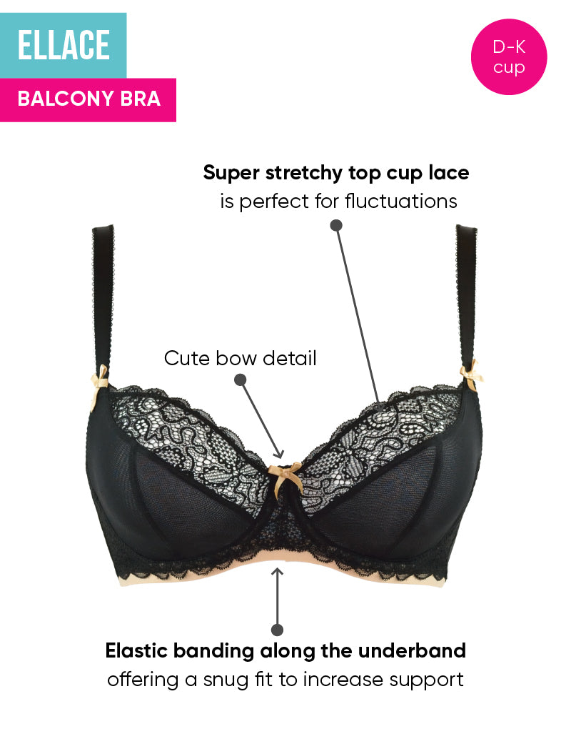 Ellace Curvy Kate Ellace Balcony Bra Black/Champagne – Brastop US