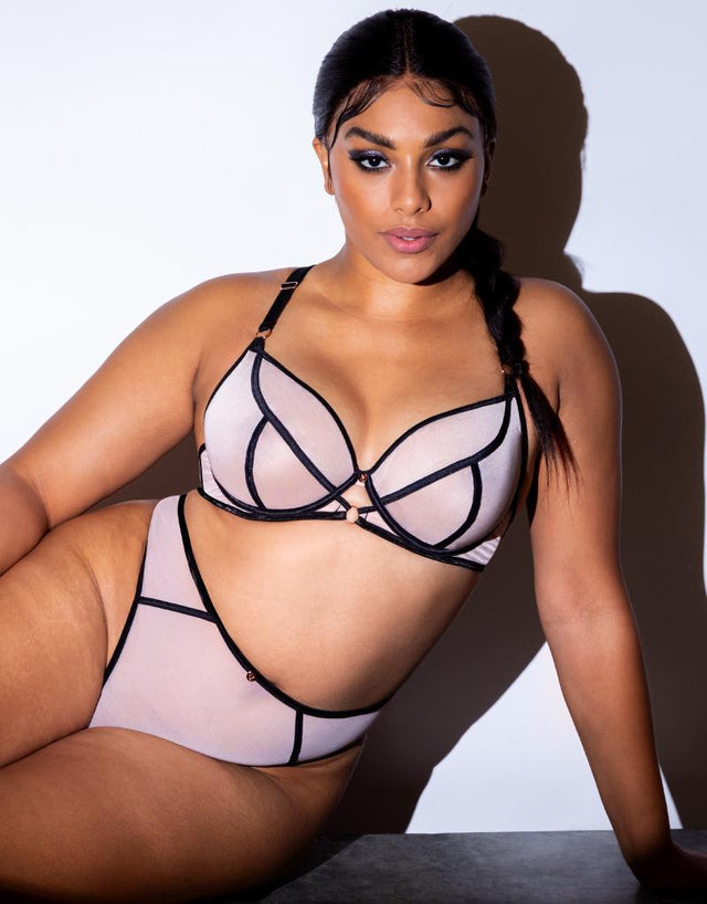 Scantilly Exposed Plunge Bra Pink/Black