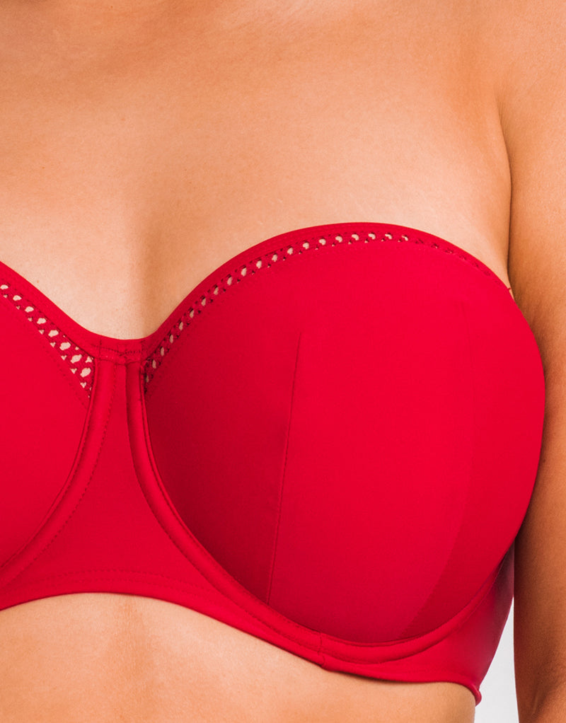 Curvy Kate First Class Bandeau Bikini Top Red – Brastop US