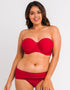 Curvy Kate First Class Bandeau Strapless Multiway Bikini Top Red