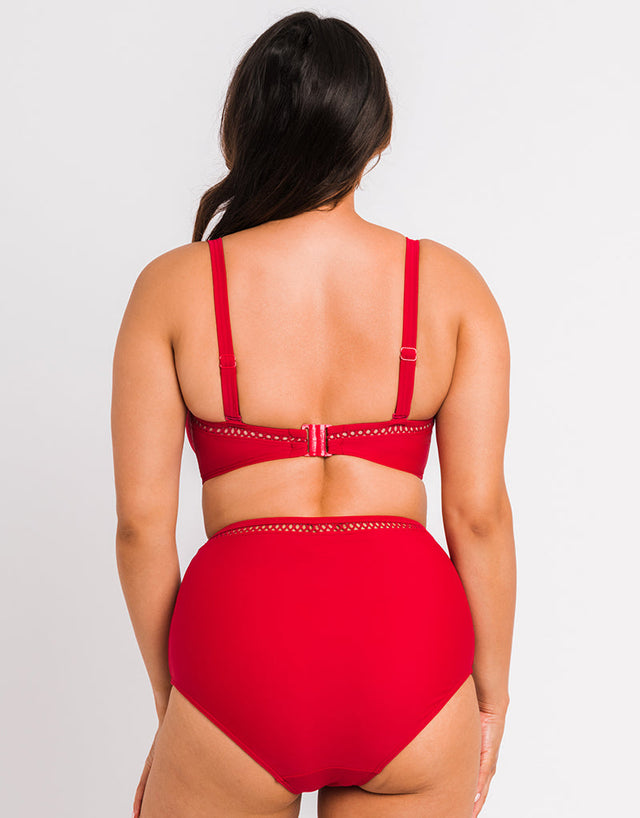 Curvy Kate First Class Bandeau Strapless Multiway Bikini Top Red