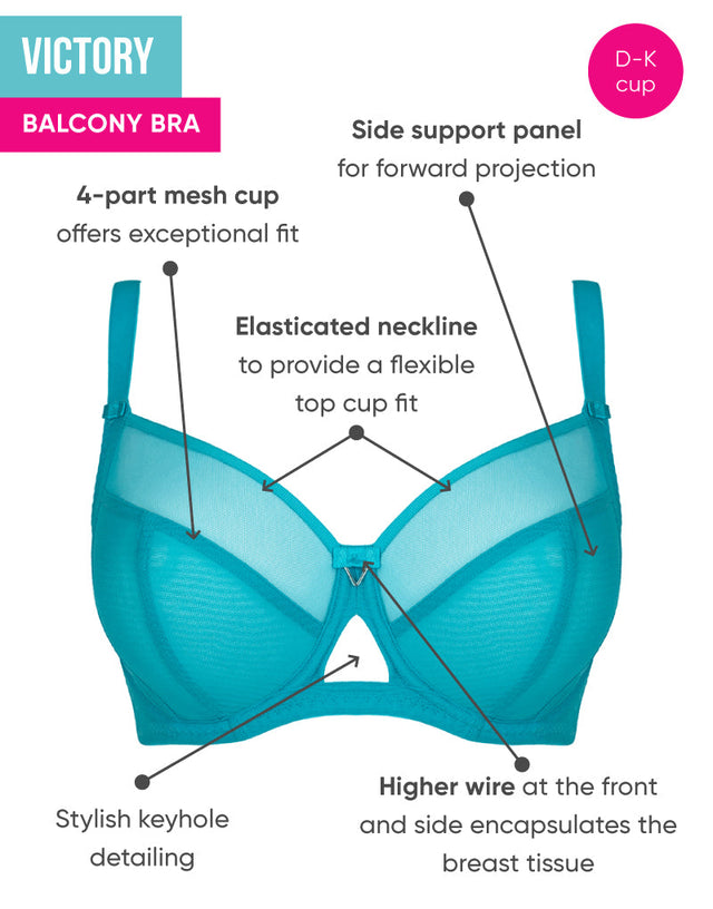 Curvy Kate Victory Side Support Balcony Bra Turquoise