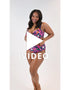 Flirtelle Hawaii Sands Padded Balcony Bikini Top Navy Print