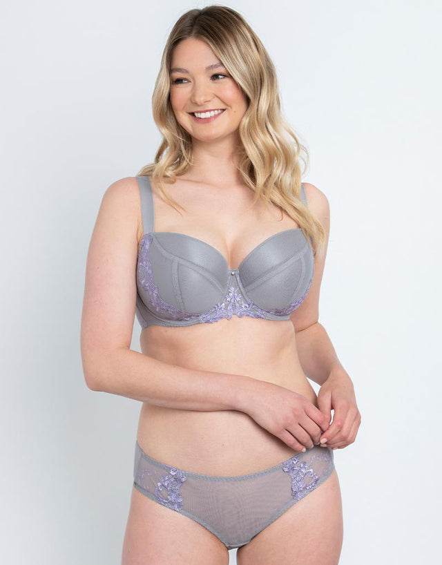 Flirtelle Holly Padded Balcony Bra Slate/Purple