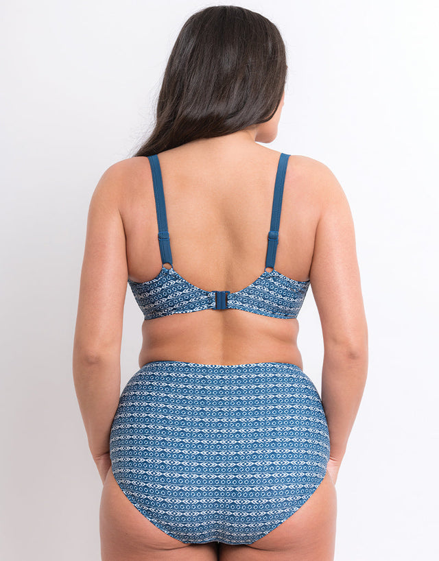 Flirtelle Malibu Marina High Waist Bikini Brief Navy Print