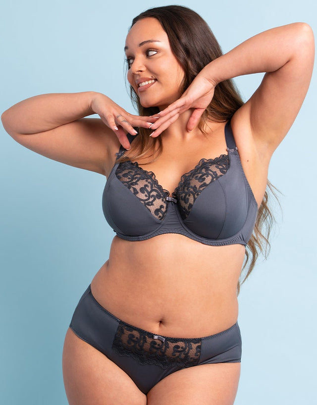 Flirtelle Swirl Brief Dark Grey
