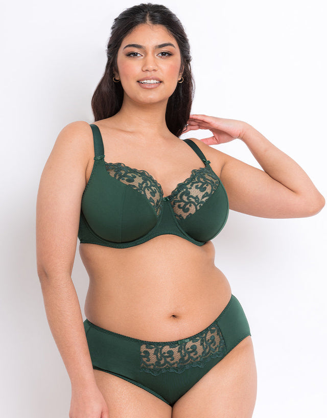 Flirtelle Swirl Balcony Bra Pine Green