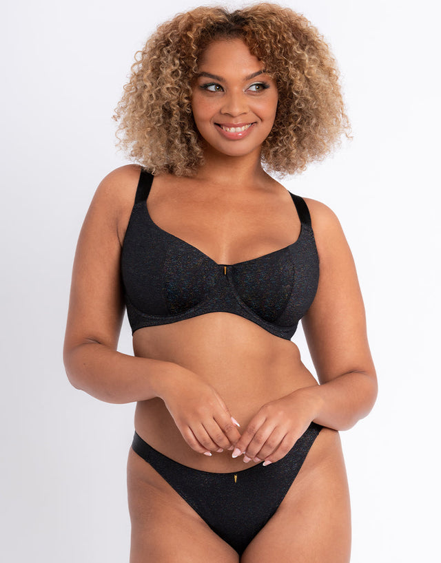 Curvy Kate All Night Scooped Multiway Balcony Bra Black Multi