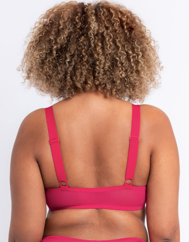 Curvy Kate Superplunge Kiss Padded Plunge Bra Hot Pink