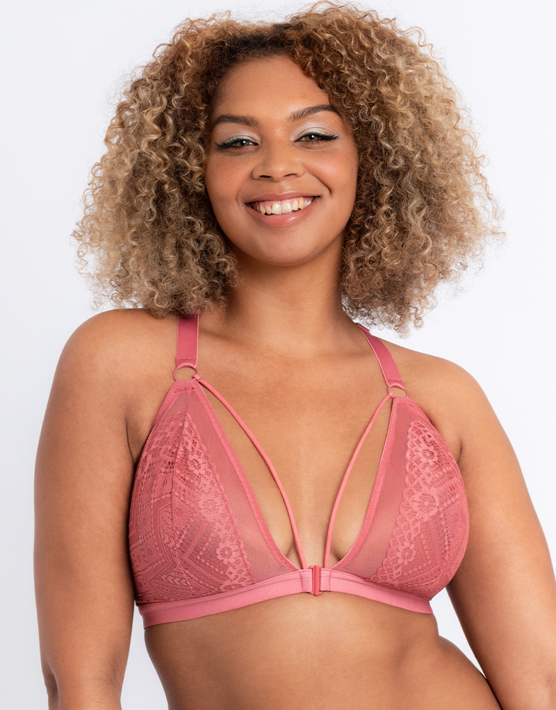 Pink 42ddd Bralette Curvy Kate Front And Centre Non-Wired Bralette