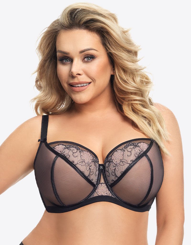 Best Support Bra For Larger Breasts, Gorsenia, Size: 32H-50D, Color:  Black