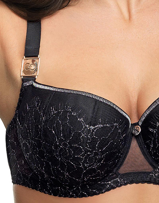 Gorsenia Magnetic Balconette Bra Black