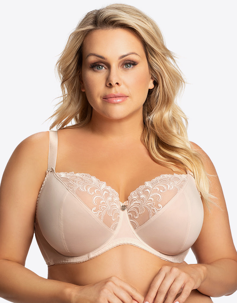 Buy DD-GG White Recycled Lace Comfort Full Cup Bra 32GG, Bras