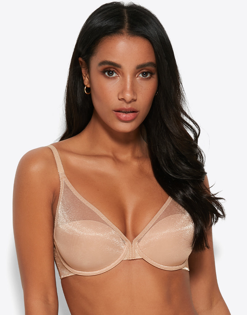 Gossard Glossies Lace Non Padded Sheer Underwire Bra In Light Pink