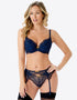 Gossard Superboost Lace Suspender Midnight Blue/Gold