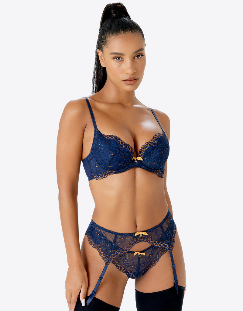 Gold Sexy Matching Lingerie Sets 36L