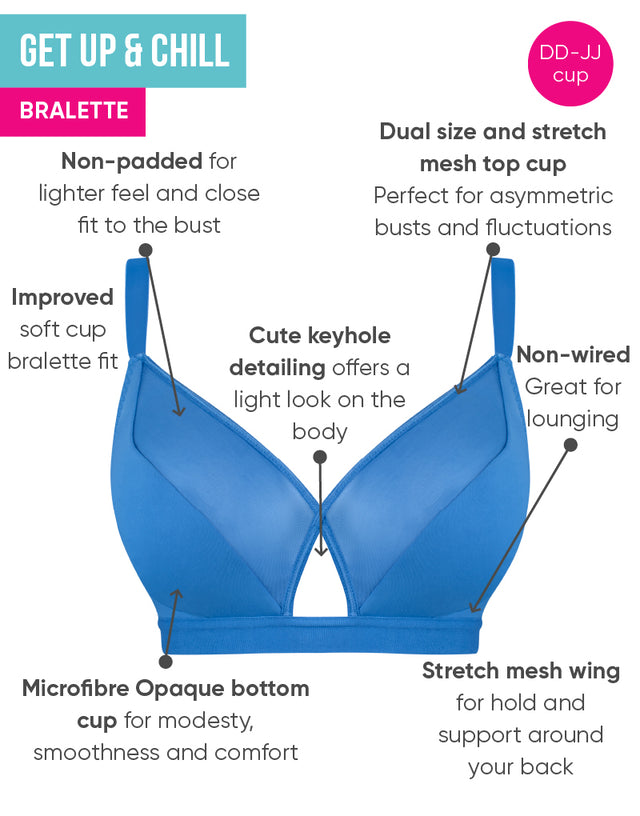 Curvy Kate Get Up and Chill Non-Wired Bralette Denim Blue