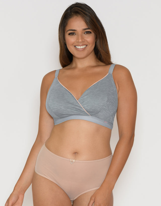 Curvy Kate In My Dreams Non-Wired Bralette Grey/Peach