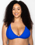 Ivory Rose High Apex Triangle Bikini Top Cobalt