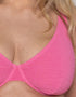 Ivory Rose Scrunch High Apex Bikini Top Bright Pink