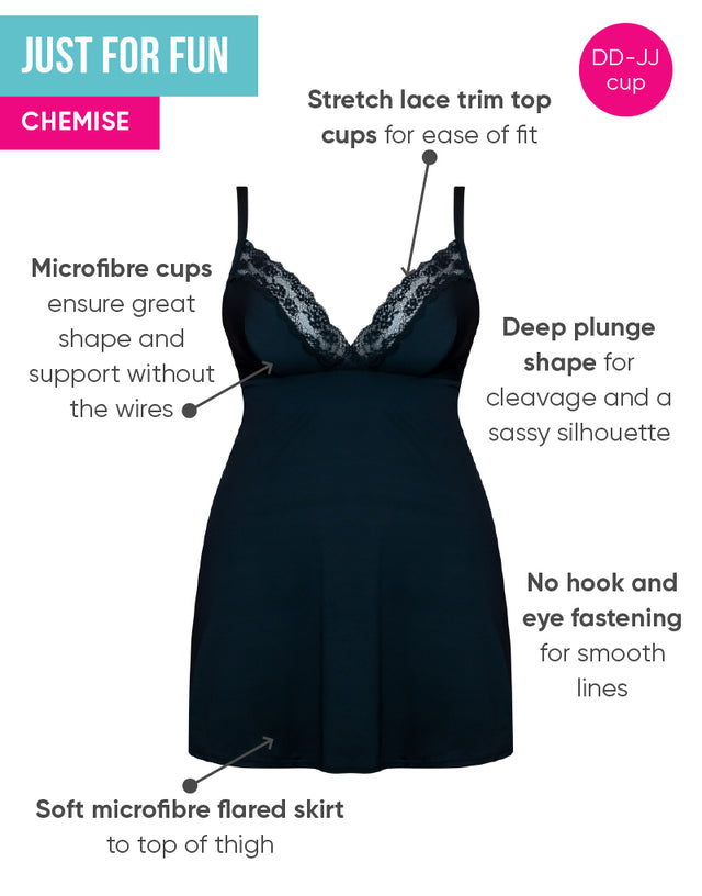 Curvy Kate Just For Fun Chemise Black