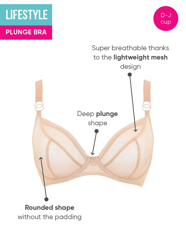 Curvy Kate Lifestyle Plunge Bra Latte