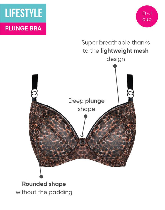 Curvy Kate Lifestyle Plunge Bra Animal Print