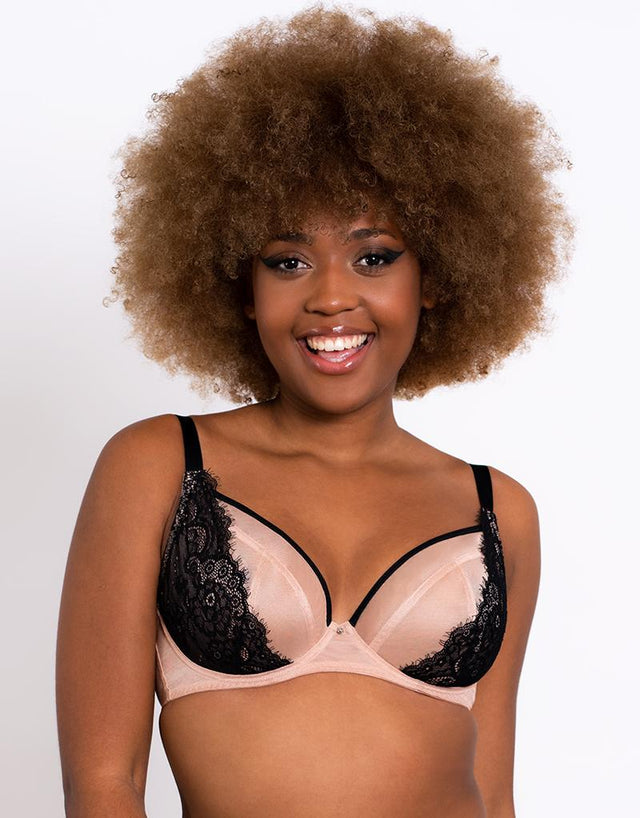 Curvy Kate Lifestyle Lace Plunge Bra Latte/Black