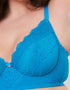 Oola Lace & Logo Longline Bra Teal