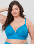 Oola Lace & Logo Longline Bra Teal