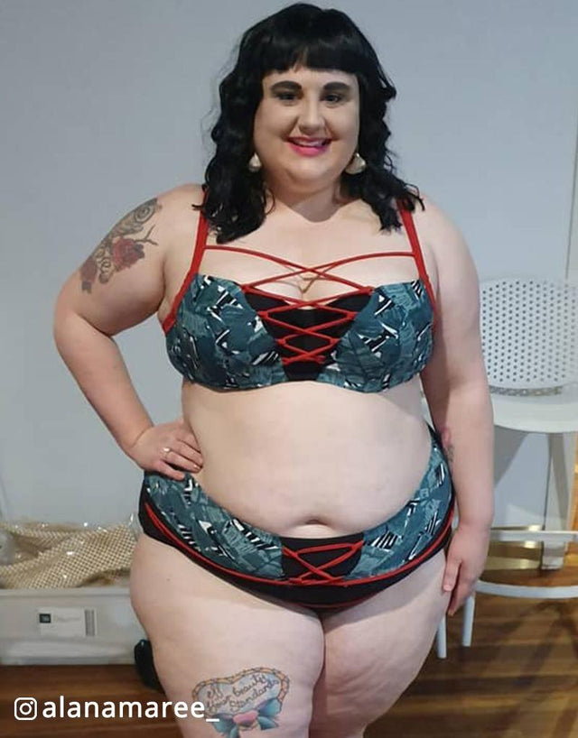 Curvy Kate Paradise Palm Padded Balcony Bikini Top Palm Print