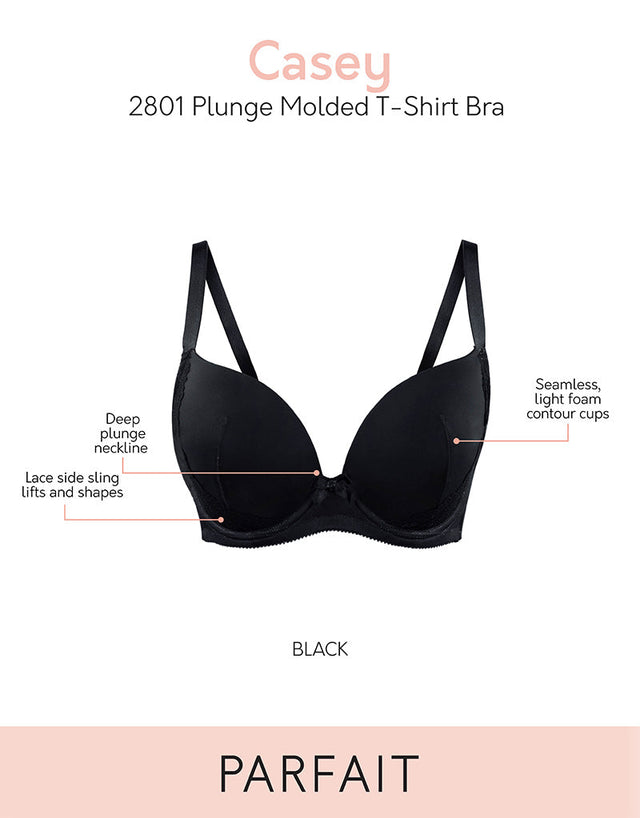Parfait Casey Plunge T-Shirt Bra Black